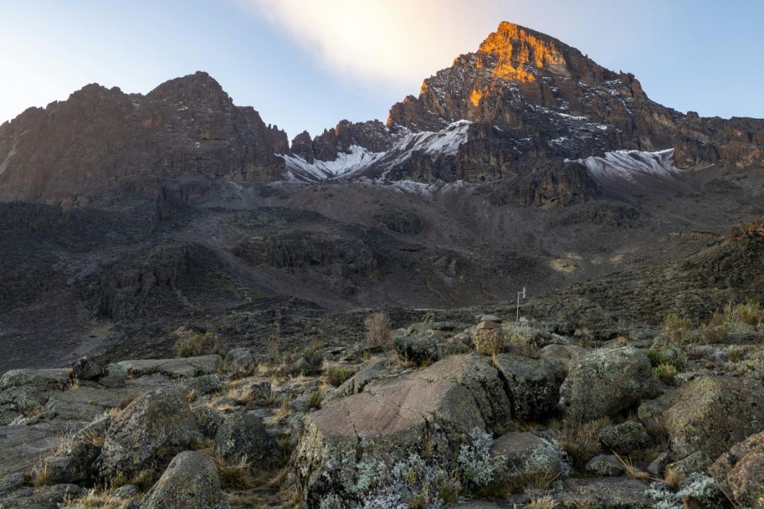 View of Mount Kilimanjaro over a Beautiful Sunset